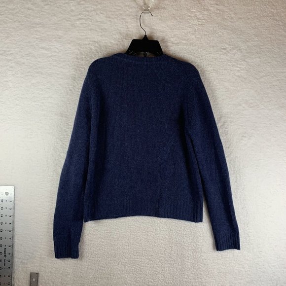 Jill Roberts Sweater Womens XS Blue Knit Cashmere Long Sleeve Crew Pullover - Picture 2 of 7